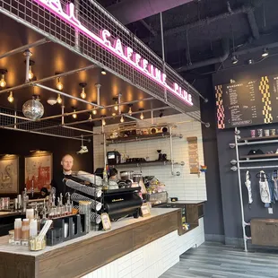 Inside bar and merch area