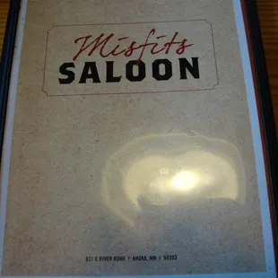 Menu cover.