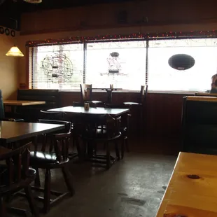 View looking towards the front windows from our table.