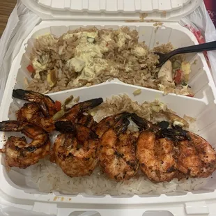 Grilled Shrimp w/ Chaufa Rice
