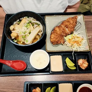 a tray of food on a table