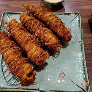 Potato wrapped shrimp