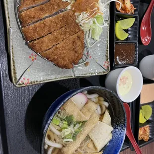 Pork katsu combo with fish cake odeng soup
