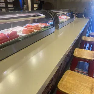 Seats for dine-in at the Sushi Bar