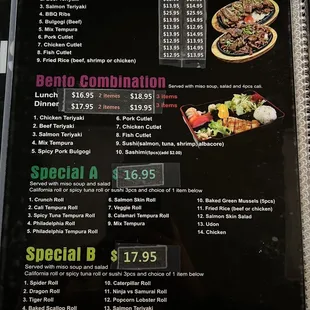 menu, sushi and sashimi