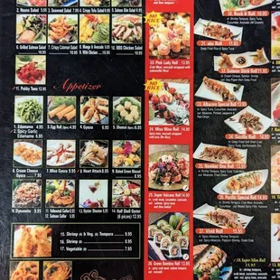 Menu (as of April 2023)