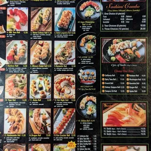 Menu (as of April 2023)