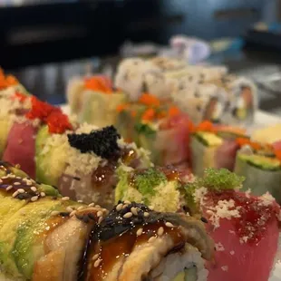 Black Dragon Roll, Twin City Roll, Summer Roll, Philadelphia Roll