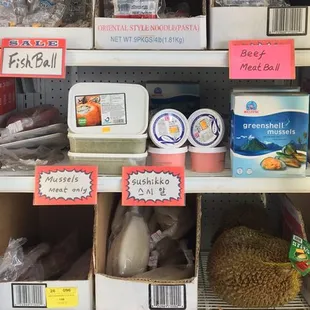 Frozen squid and frozen fish (including red snapper and more)