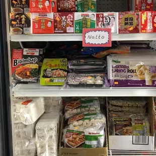 Frozen foods, including Natto