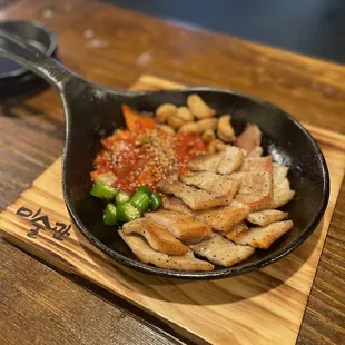 Pork belly and kimchi