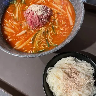 Beef Tartar Cold Noodle Soup