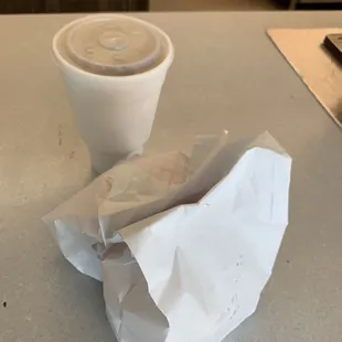 Packaged to go...2 pieces mixed fried chicken, small onion rings, and medium sweet tea (but huge so perhaps they gave me a large ‍)