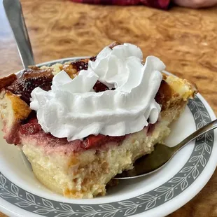 Strawberry and cream bread pudding