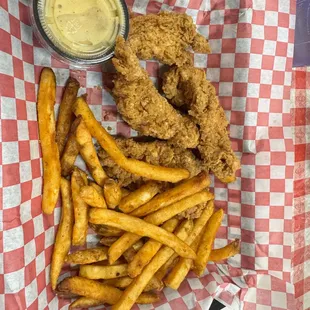 Chicken tenders and fries