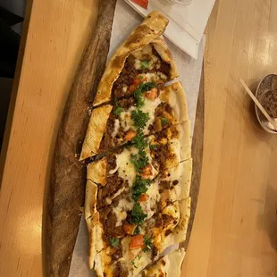 Ground Beef Pide with cheese - yummy