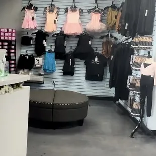Dance boutique where we offer dance attire and shoes for purchase