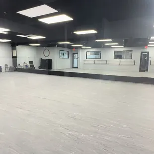 Room A. A 50x40 spring floor with Stage Step Marley.