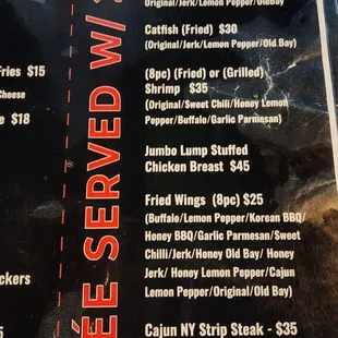 the menu