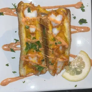 Fried Shrimp Grilled Cheese Sandwich