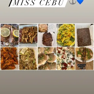 a variety of food items