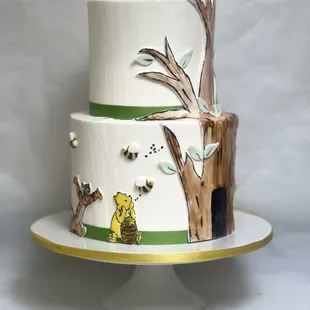 Winnie the Pooh hand painted cake
