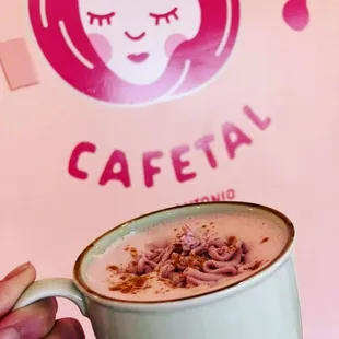 Valentine&apos;s day rose inspired latte