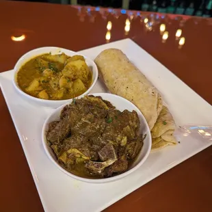 Curry Goat Roti.