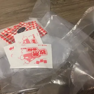 Salt, pepper and Gloves! ...To keep those hands clean!