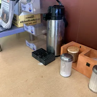 Dirty and empty coffee station