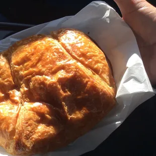 Ham, cheese &amp; jalapeño croissant. I had this, cream filled donut &amp; med. coffee all for $5.45! Best day ever!