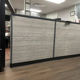 Counter at the front when you walk in - kitchen in the back