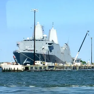 Another type of ship docked at Naval base