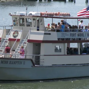 The Miss Hampton II returning to port after a 3 hour cruise.