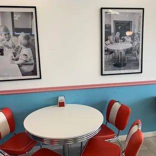 a table and chairs