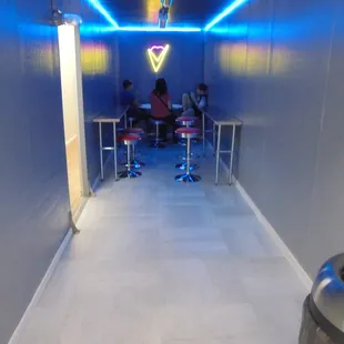 An interesting seating area in the back.