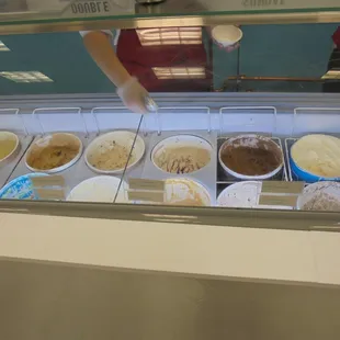 Today&apos;s selection of ice cream flavors.