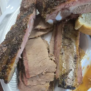 Ribs &amp; sliced brisket