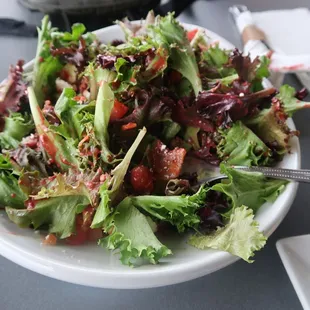 This is supposed to be a chopped salad but it&apos;s not and there are barely any toppings on it at all. Plate of lettuce for $$.