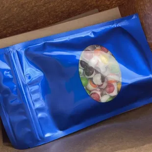 Freeze dried skittles they gave me for free! Thanks!