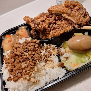 Fried Chicken Cutlet Bento (lightly sampled )