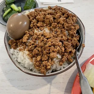 minced pork over rice