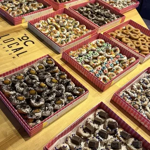 Super legit tasty little donuts!  Bit size heaven for your taste buds!   Huge hit with my staff and guests!