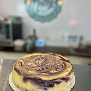 a blueberry cheesecake