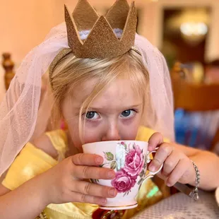 a little girl dressed as a princess