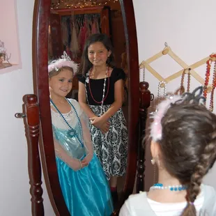 The kids love to dress up like their favorite characters.