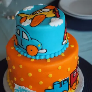 Trains, Planes &amp; Automobiles - 1st Birthday Cake