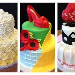 three different cakes