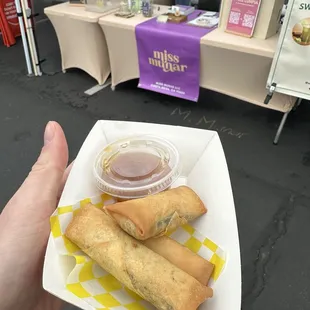 Lumpia and soy calamnsi sauce