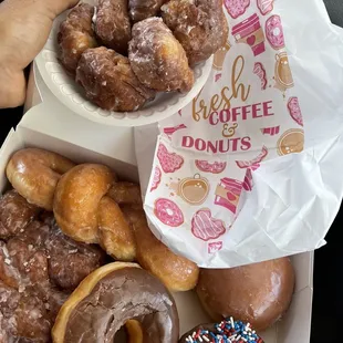Beautiful fresh Donuts for the road.